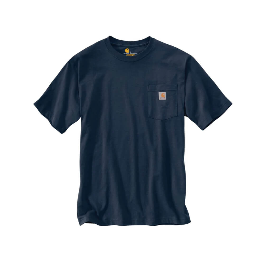 Carhartt Mens Midweight Pocket Work T-Shirt Navy - K87-NVY