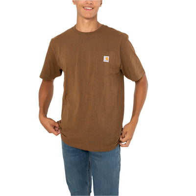Carhartt Mens Midweight Pocket Work T-Shirt Oiled Walnut - K87-B00