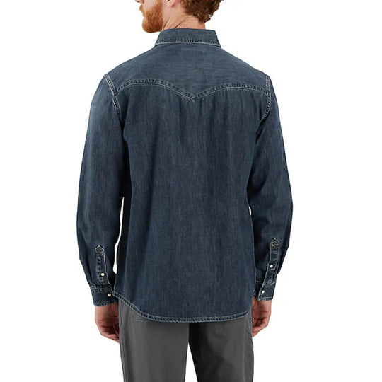 Carhartt Mens Montana Denim Shirt Wyatt Wash Color Carhartt Mens Montana Denim Shirt Wyatt Wash Color