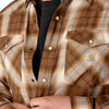Carhartt Mens Montana Rugged Flex™ Snap-Front Plaid Shirt Brown - 107016-BRN