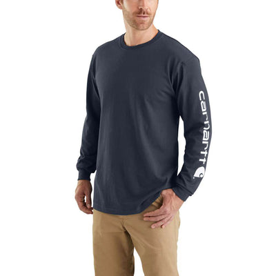 Carhartt Mens Navy Long-Sleeve Work T-Shirt