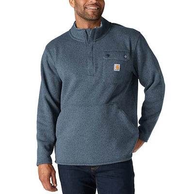 Carhartt Mens Quarter-Zip Pocket Sweater Fleece Faded Navy