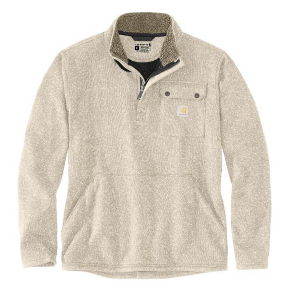 Carhartt Mens Quarter-Zip Pocket Sweater Fleece Oat Milk - 106378-A16