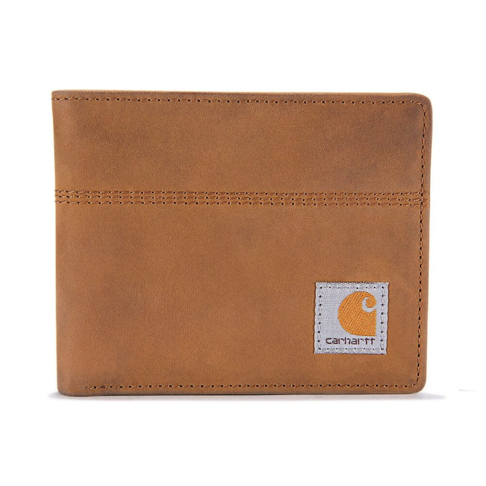 Carhartt Mens Saddle Leather Bifold Wallet | Brown