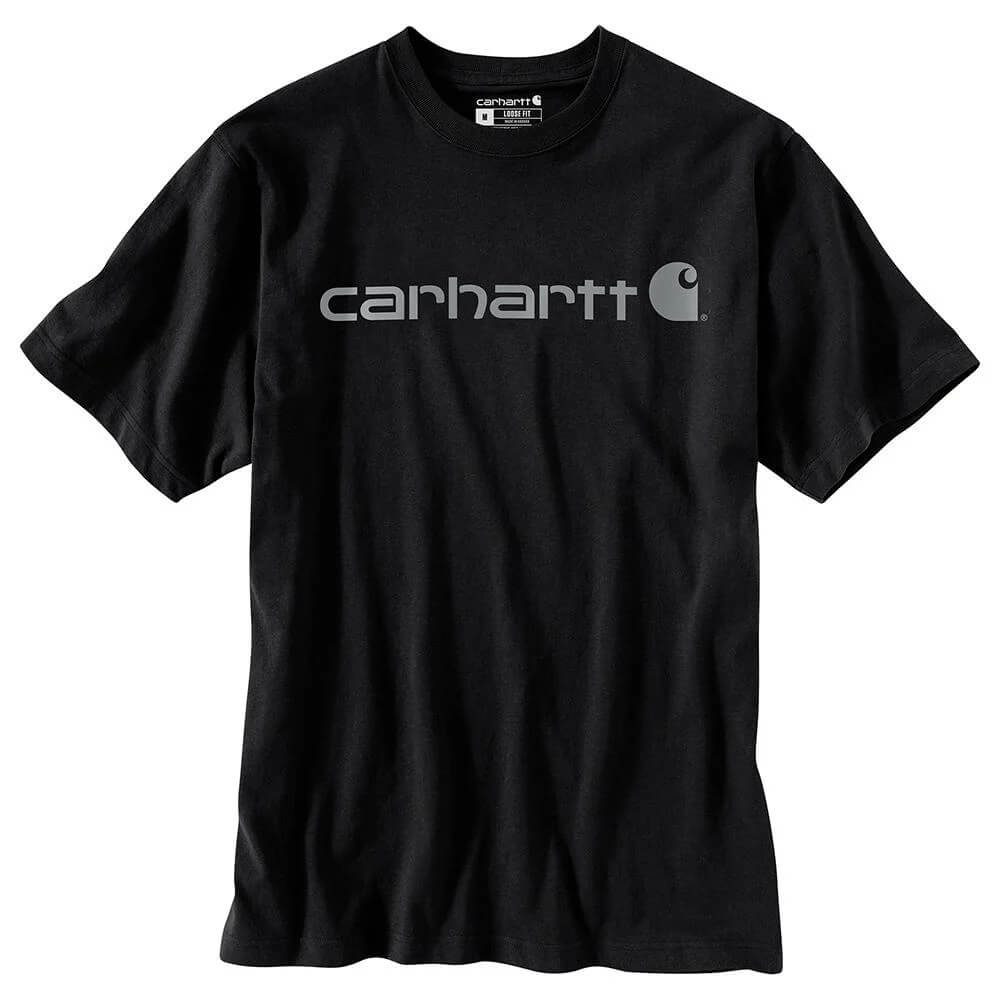 Carhartt Mens Short-Sleeve Logo T-Shirt Black/Grey - K195-N21
