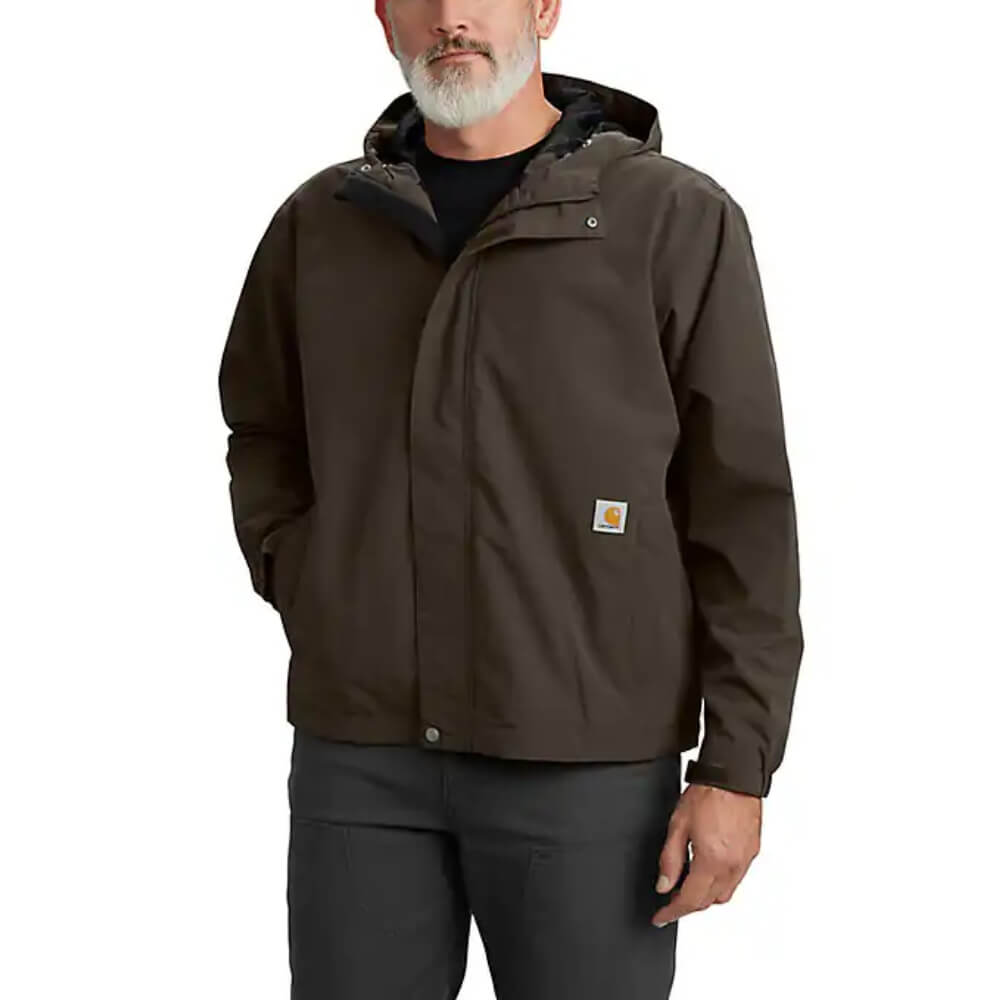 Carhartt Mens Storm Defender Waterproof Jacket Dark Brown - 106434-DFE