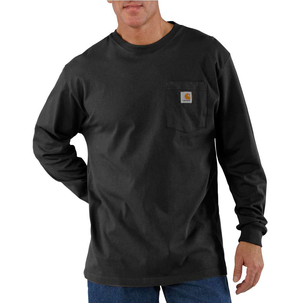 Carhartt Mens Tall Large Black Cotton Long Sleeve T-Shirt 