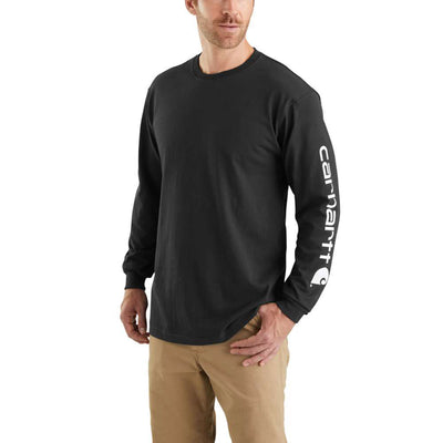 Carhartt Mens Tall Large Black Cotton Long-Sleeve Work T-Shirt