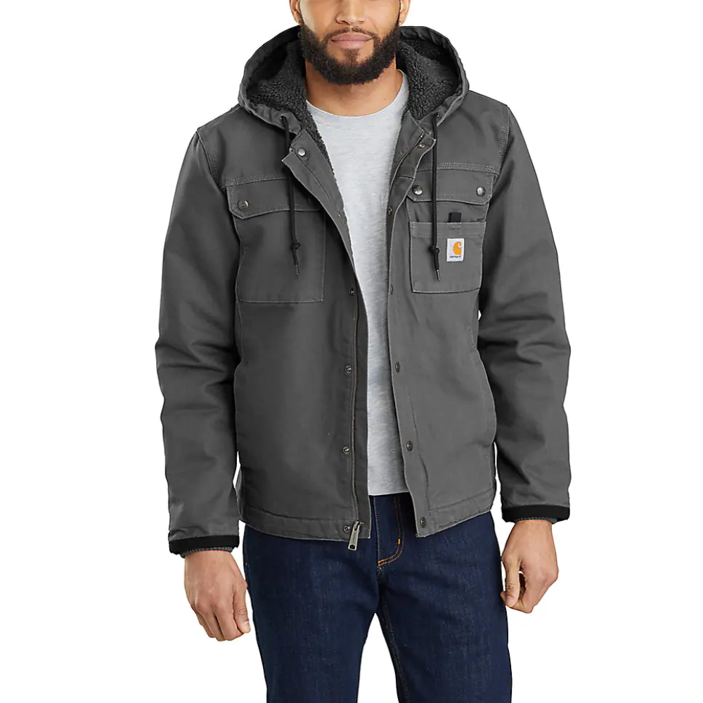 Carhartt Mens Washed Duck Work Jacket In Gravel Gray