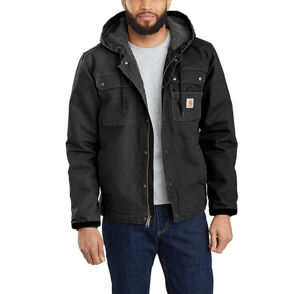 Carhartt Mens Washed Duck Work Jacket In Black - Buy Now