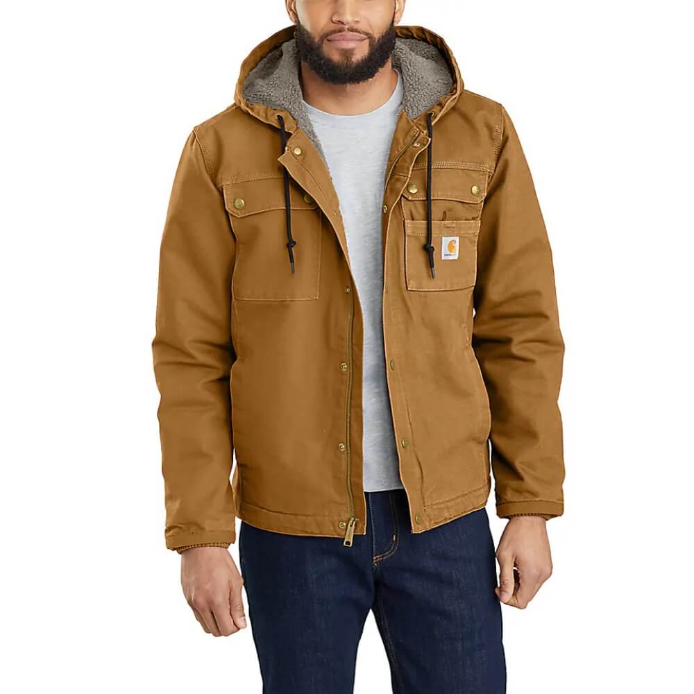 Carhartt Mens Washed Duck Work Jacket In Brown - Buy Now