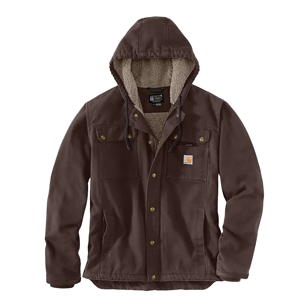 Carhartt Mens Washed Duck Work Jacket In Dark Brown