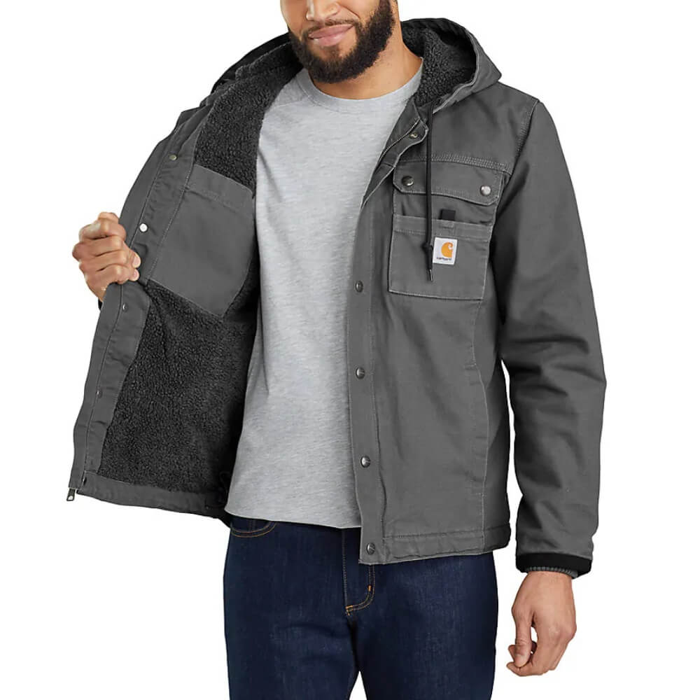 Carhartt Mens Washed Duck Work Jacket In Gravel Gray