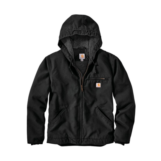 Carhartt Mens Washed Duck Work Jacket - 104392-BLK