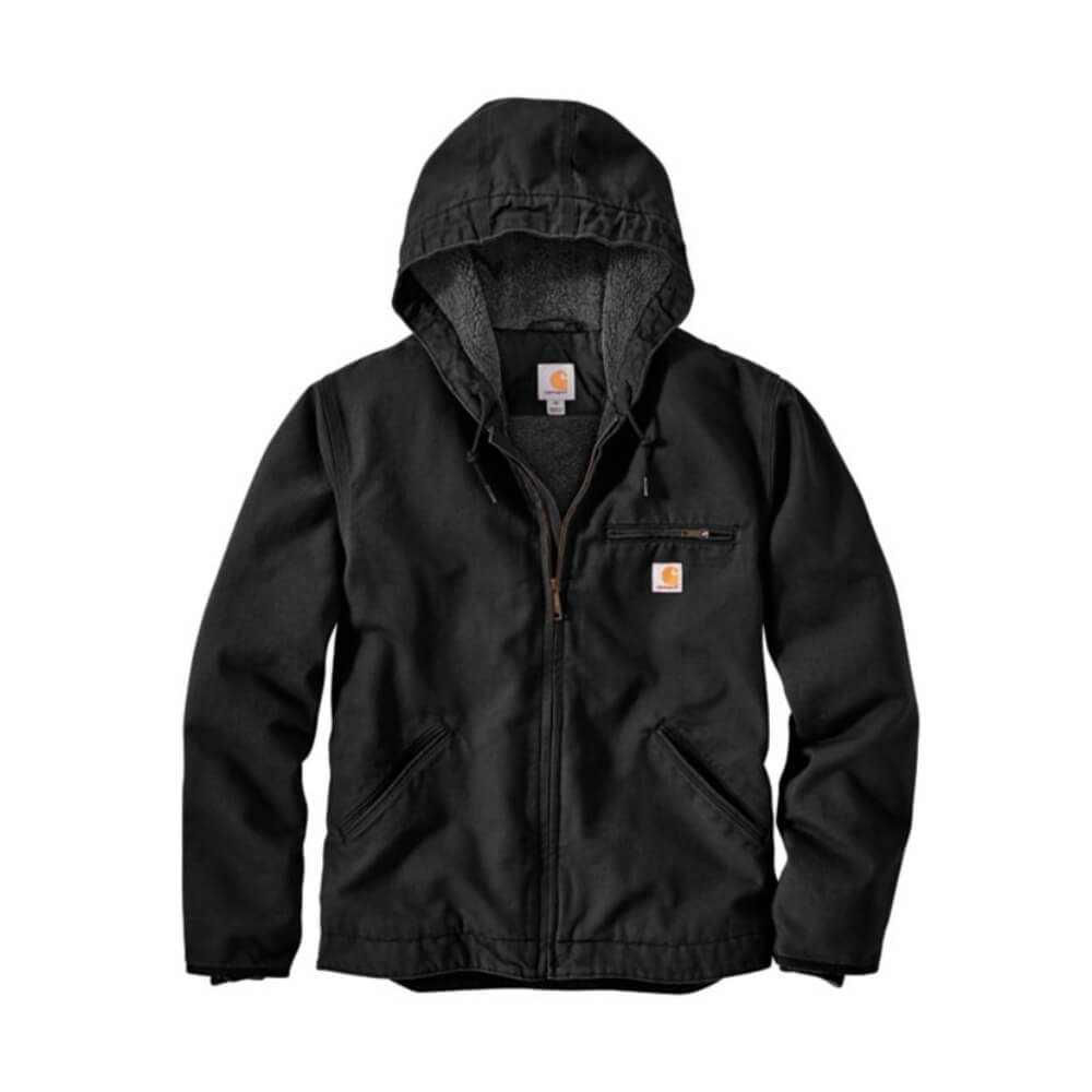 ジャケット・アウター Carhartt Washed Duck Hooded Blouson Carhartt Mens Washed Duck Work Jacket In Black - Shop Now