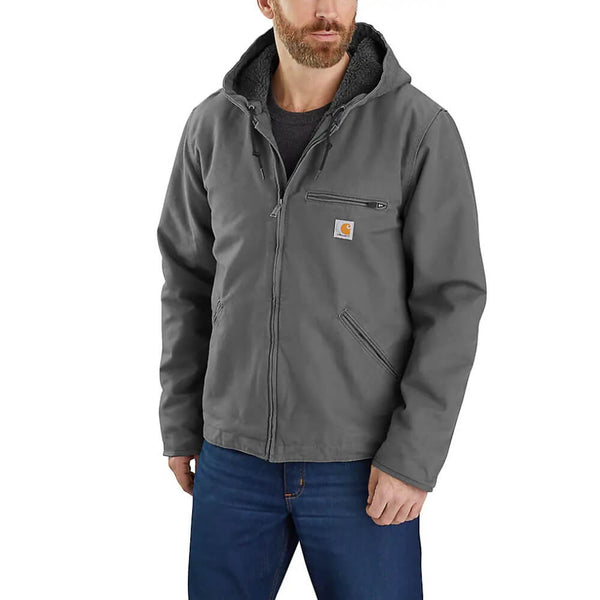 Carhartt Mens Washed Duck Work Jacket In Gravel Grey