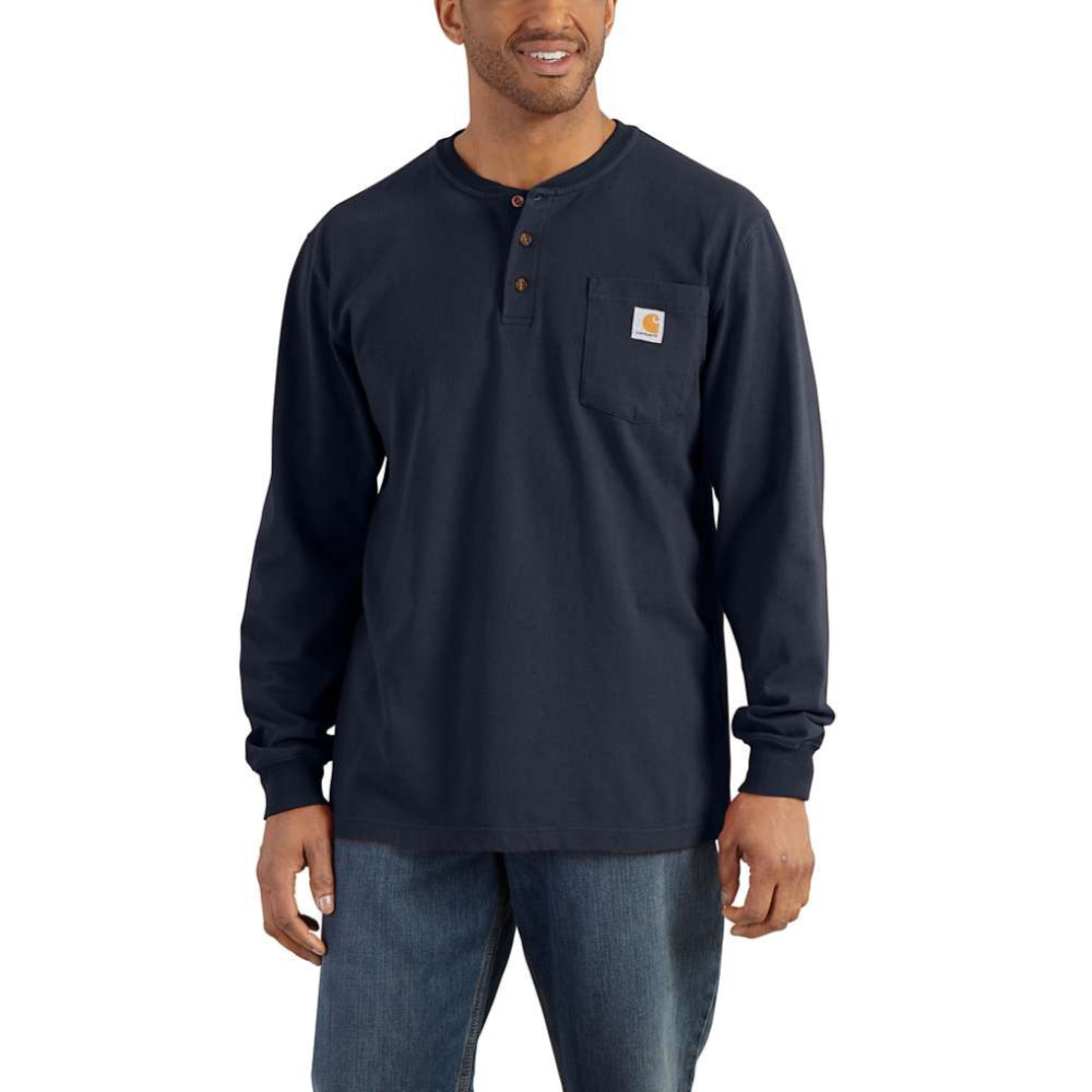 Carhartt Mens Workwear Pocket Long Sleeve Henley Work T-Shirt