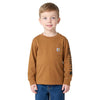 Carhartt Toddler Boys Long Sleeve Pocket Logo T-Shirt Brown (Sizes: 2T-4T) - CA6884-D15