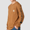 Carhartt Toddler Boys Long Sleeve Pocket Logo T-Shirt Brown (Sizes: 2T-4T) - CA6884-D15
