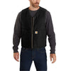 Carhartt Mens Black Relaxed Fit Washed Duck Sherpa Lined Vest