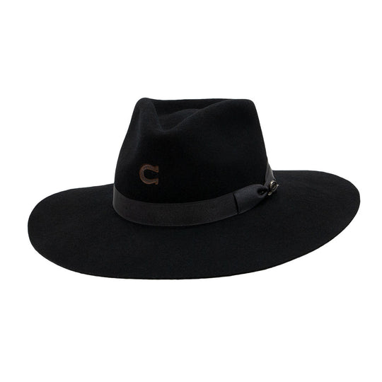 6117 Charlie 1 Horse Women\'s Black Highway Fashion Hat 3 3/4in Brim Highway Fashion Hat – Charlie 1 Horse main image 3