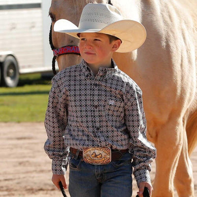 Cinch Boys Geometric Print Shirt