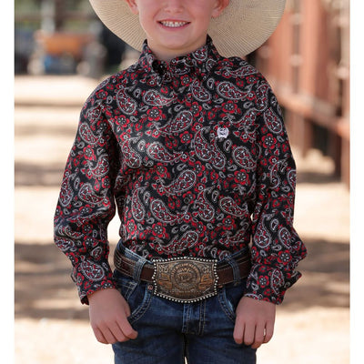 Cinch Boys Long Sleeve Black Shirt