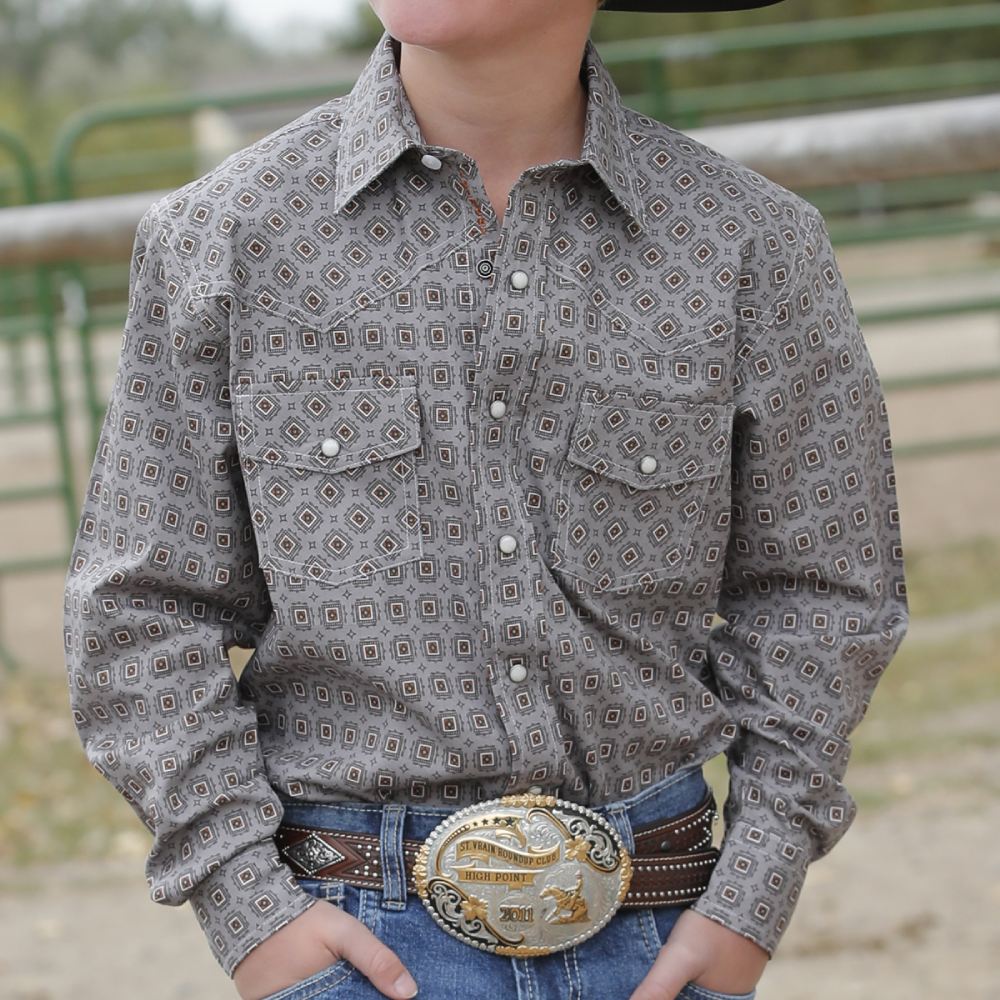 Cinch Boys Medallion Print Shirt