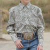 Cinch Boys Paisley Green Western Shirt