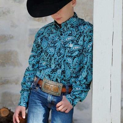 Cinch Boys Paisley Print Western Shirt