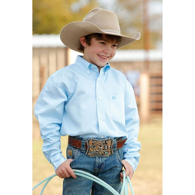 Cinch Boys Stripe Button Down Shirt - MTW7060194-LTB