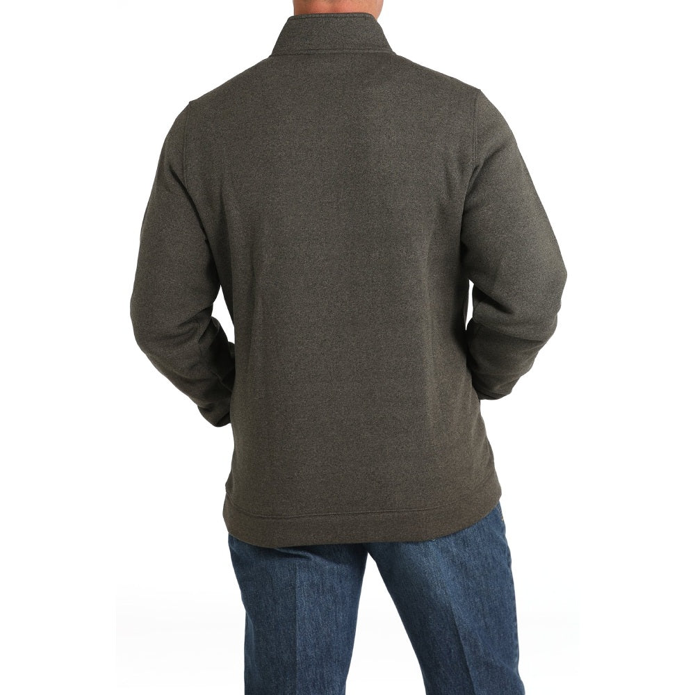 Cinch Mens 1/2 Zip Brown Fleece Pullover