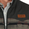 Close-up of a jacket with a Cinch logo on a neutral background