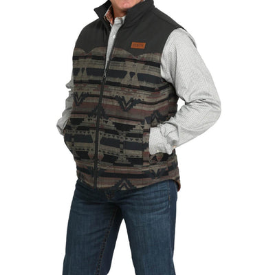 Cinch Mens Aztec Reversible Zip Vest Brown - MWV1576005-BRN