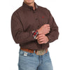 Cinch Mens Black Geometric Print Shirt