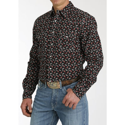 Cinch Mens Black Paisley Pattern Shirt 