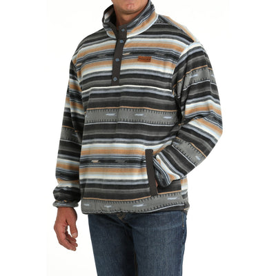 Cinch Mens Black Polar Fleece Pullover