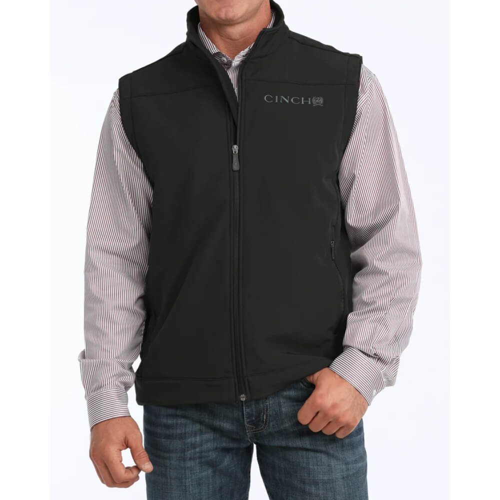 Cinch Mens Bonded Western Softshell Vest - MWV1012010-BLK