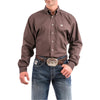 Cinch Mens Brown Long Sleeve Button Down Shirt 