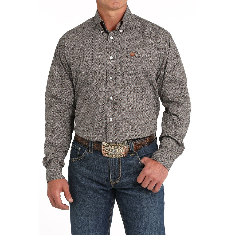 Cinch Mens Brown Western Shirt