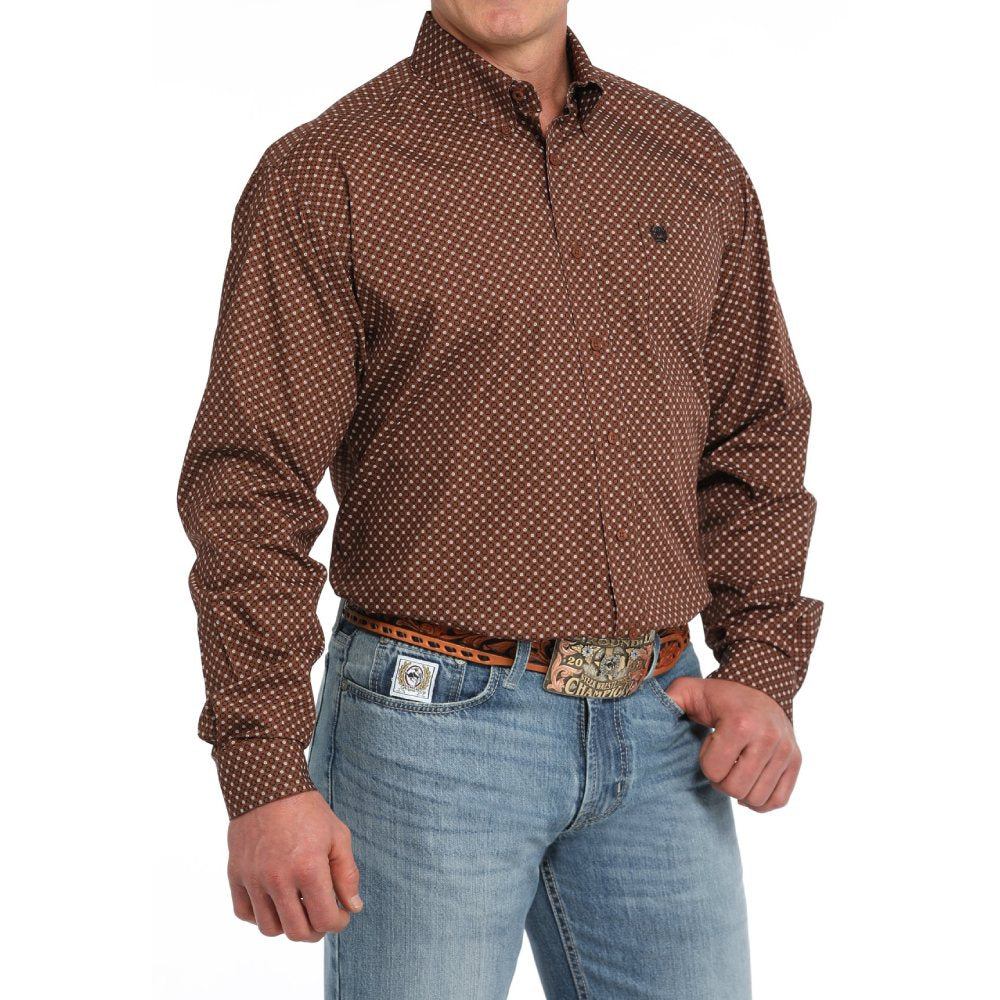 Cinch Mens Brown Western Shirt