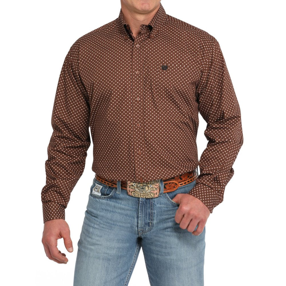 Cinch Mens Brown Western Shirt