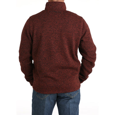 Cinch Mens Burgundy 1/4 Zip Pullover Fleece