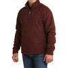 Cinch Mens Burgundy 1/4 Zip Pullover Fleece