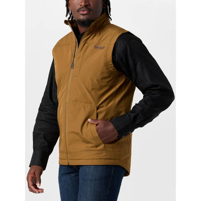Cinch Mens Canvas Quilted Polyfill Lined Vest Brown - MWV1927002-BRN