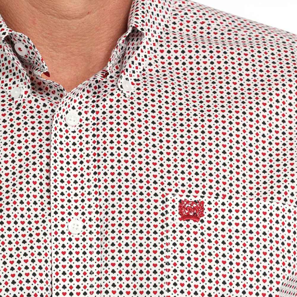 Cinch Mens Card Game Print Shirt