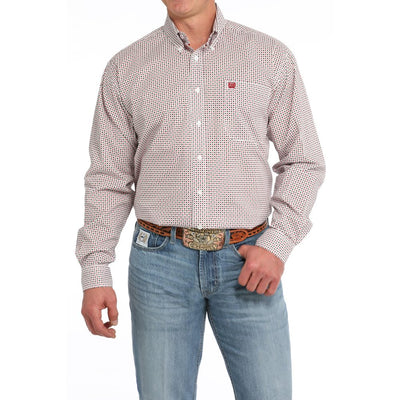 Cinch Mens Card Game Print Shirt - MTW1105839-WHT