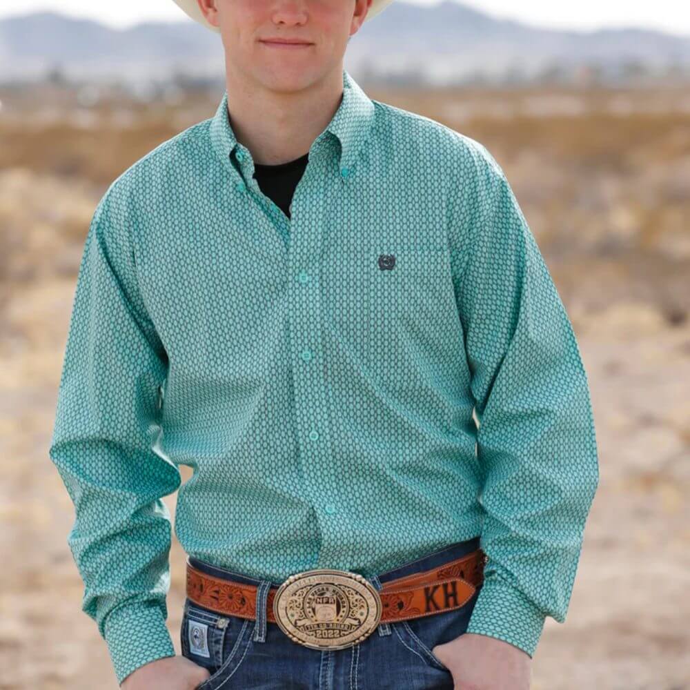 Cinch Mens Classic Fit Western Shirt Blue - MTW1106034-BLU
