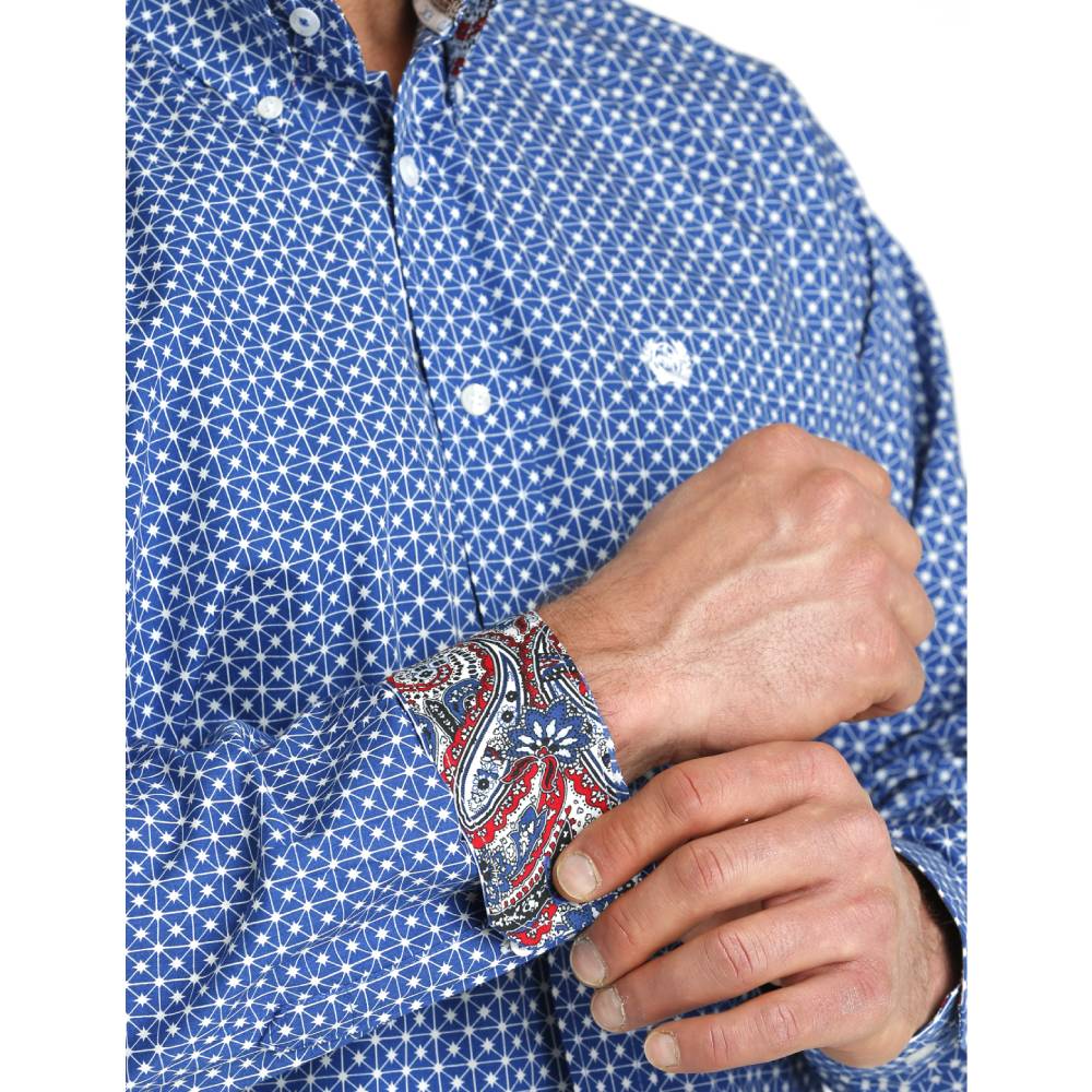 Cinch Mens Contrast Paisley Trim Shirt