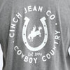 Cinch Mens Cowboy Country Graphic T-Shirt Grey - MTT1690726-GRY